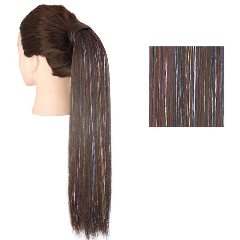Long Straight Clip-In Ponytail Extension – 22 Inch High-Temperature Fiber for Volume and Length