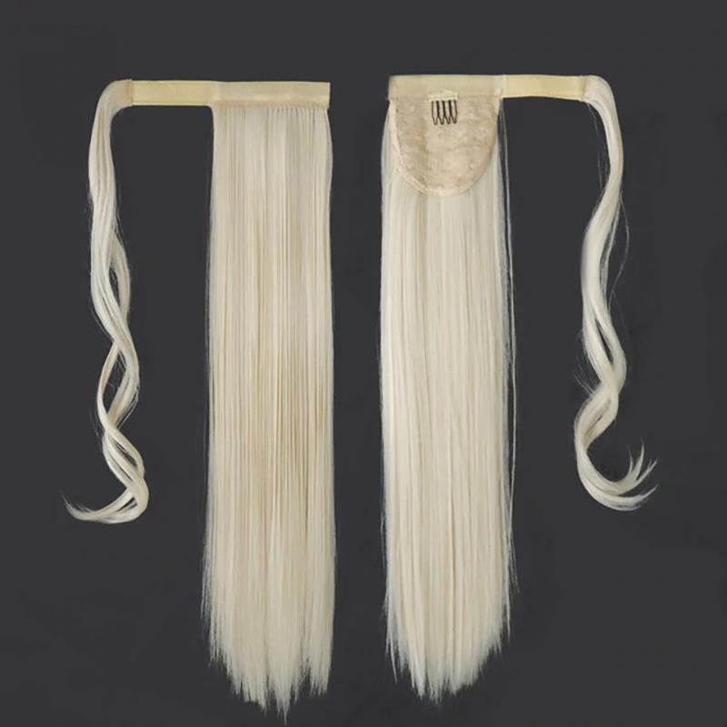 Long Straight Clip-In Ponytail Extension – 22 Inch High-Temperature Fiber for Volume and Length