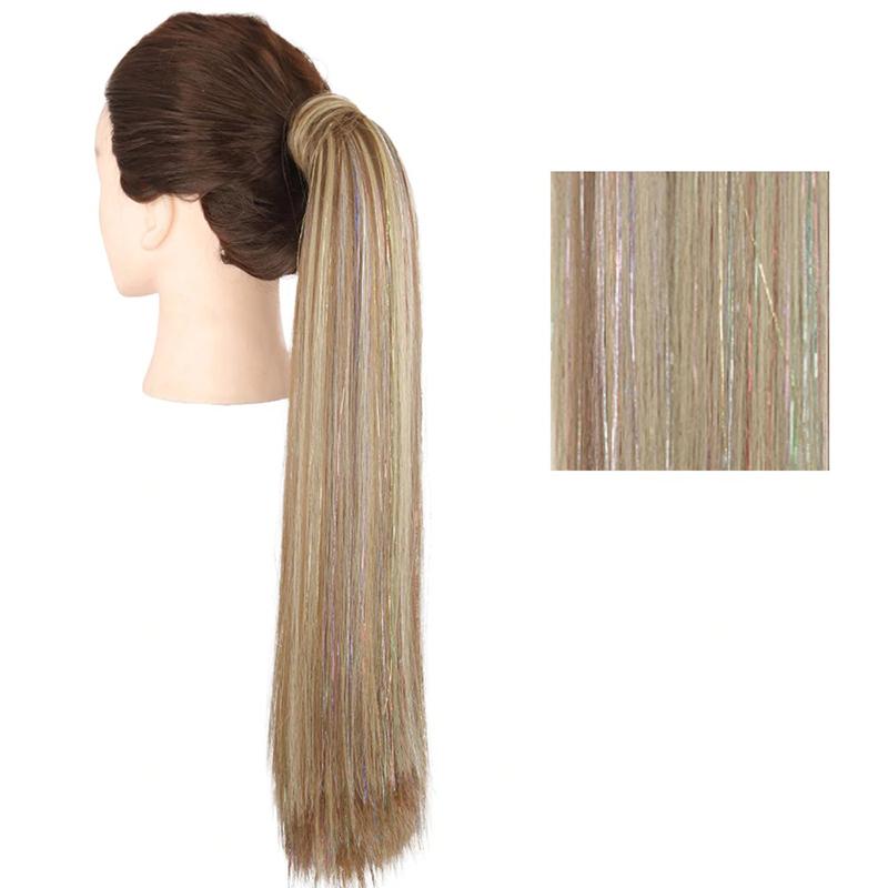Long Straight Clip-In Ponytail Extension – 22 Inch High-Temperature Fiber for Volume and Length