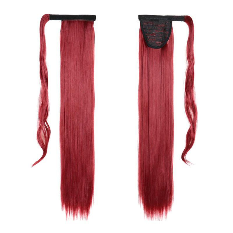 Long Straight Clip-In Ponytail Extension – 22 Inch High-Temperature Fiber for Volume and Length