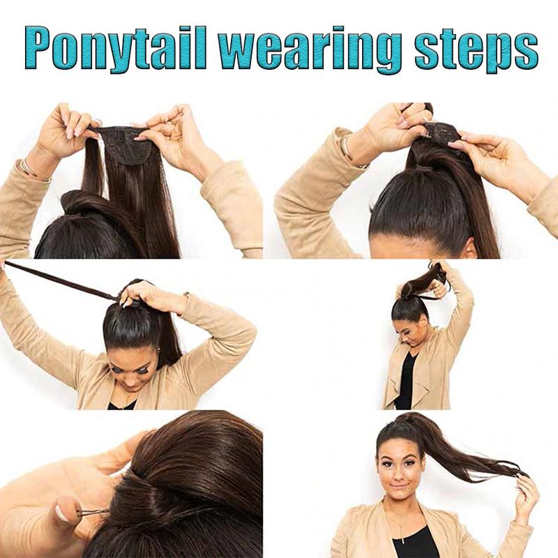 Long Straight Clip-In Ponytail Extension – 22 Inch High-Temperature Fiber for Volume and Length