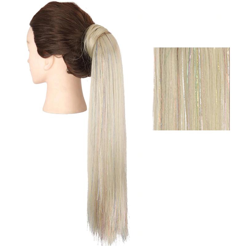 Long Straight Clip-In Ponytail Extension – 22 Inch High-Temperature Fiber for Volume and Length