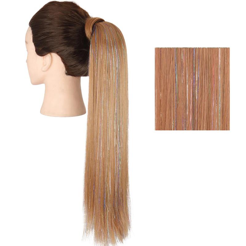 Long Straight Clip-In Ponytail Extension – 22 Inch High-Temperature Fiber for Volume and Length