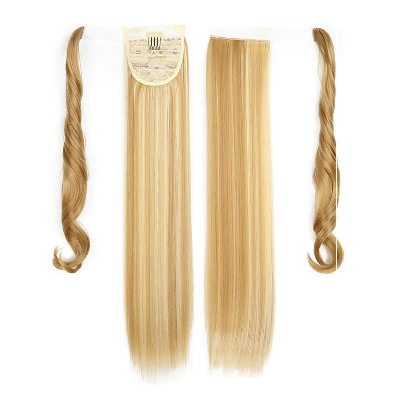 Long Straight Clip-In Ponytail Extension – 22 Inch High-Temperature Fiber for Volume and Length