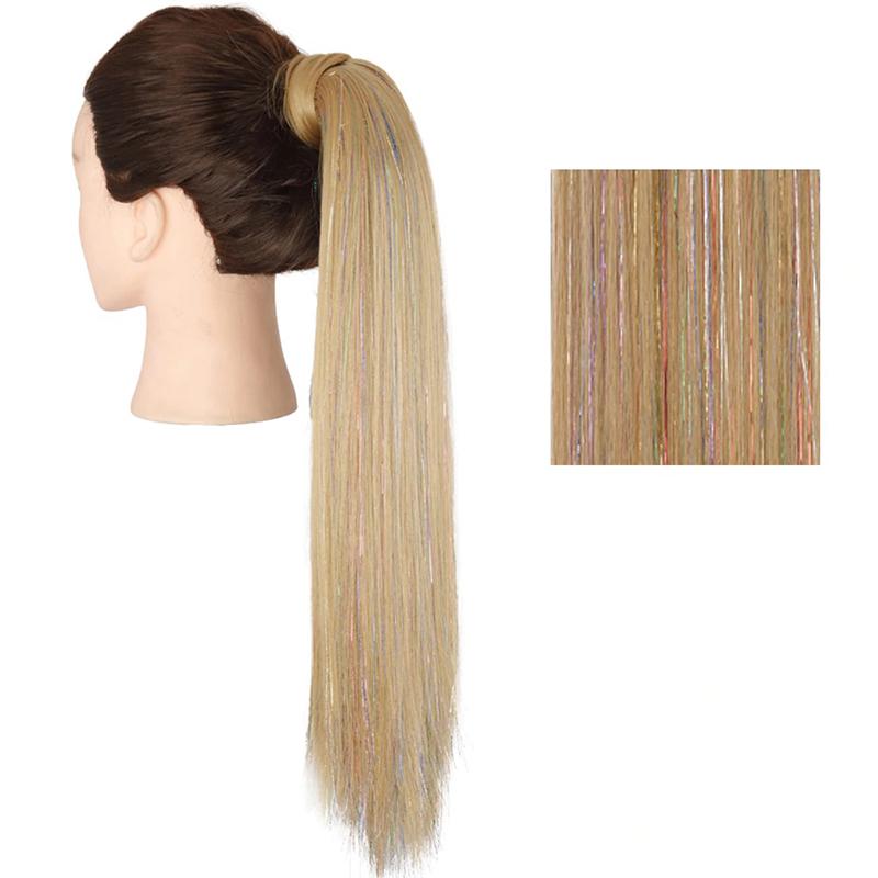 Long Straight Clip-In Ponytail Extension – 22 Inch High-Temperature Fiber for Volume and Length