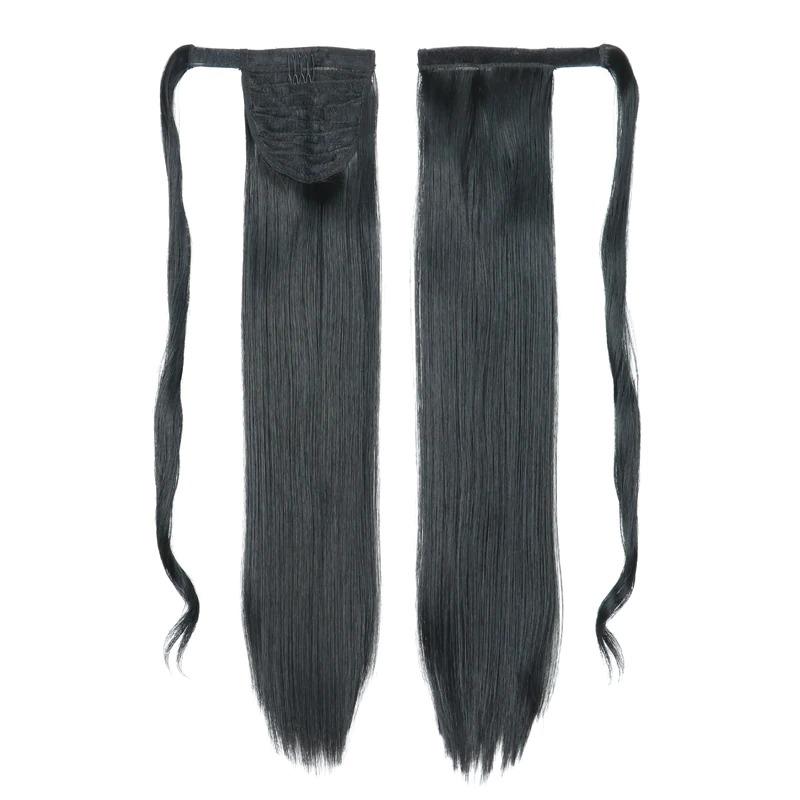 Long Straight Clip-In Ponytail Extension – 22 Inch High-Temperature Fiber for Volume and Length