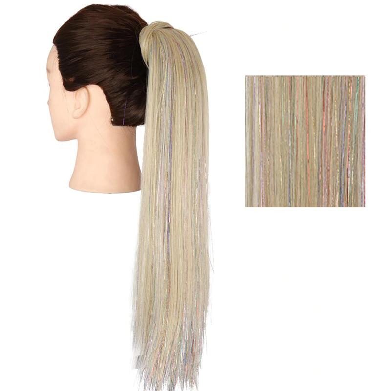 Long Straight Clip-In Ponytail Extension – 22 Inch High-Temperature Fiber for Volume and Length