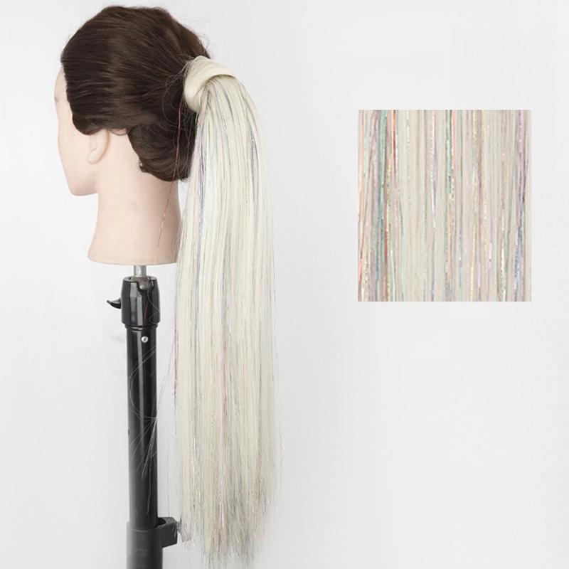 Long Straight Clip-In Ponytail Extension – 22 Inch High-Temperature Fiber for Volume and Length