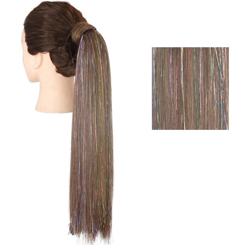 Long Straight Clip-In Ponytail Extension – 22 Inch High-Temperature Fiber for Volume and Length