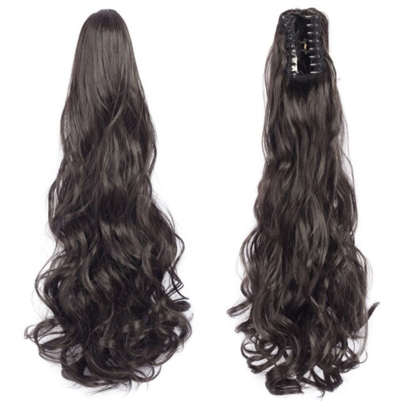 Luscious Long Wavy Clip-in Ponytail Extension – 20 Inch, Heat-Resistant, Easy to Wear for Women