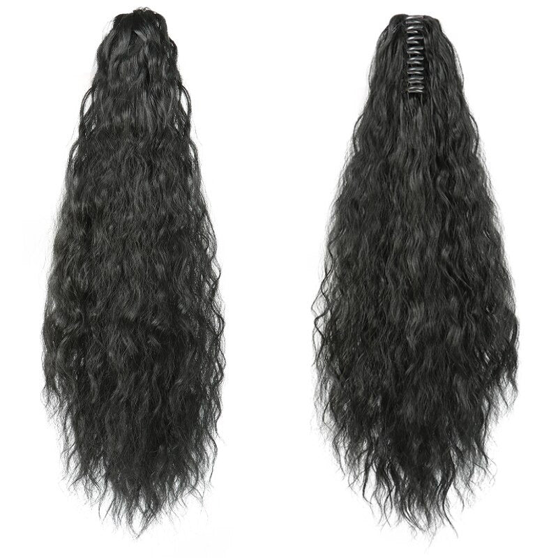 Luscious Long Wavy Clip-in Ponytail Extension – 20 Inch, Heat-Resistant, Easy to Wear for Women