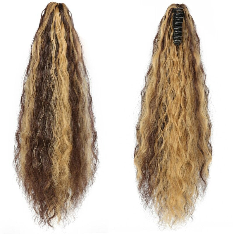Luscious Long Wavy Clip-in Ponytail Extension – 20 Inch, Heat-Resistant, Easy to Wear for Women