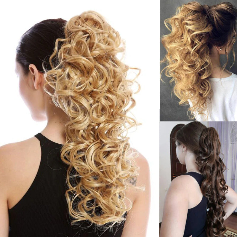 Luscious Long Wavy Clip-in Ponytail Extension – 20 Inch, Heat-Resistant, Easy to Wear for Women