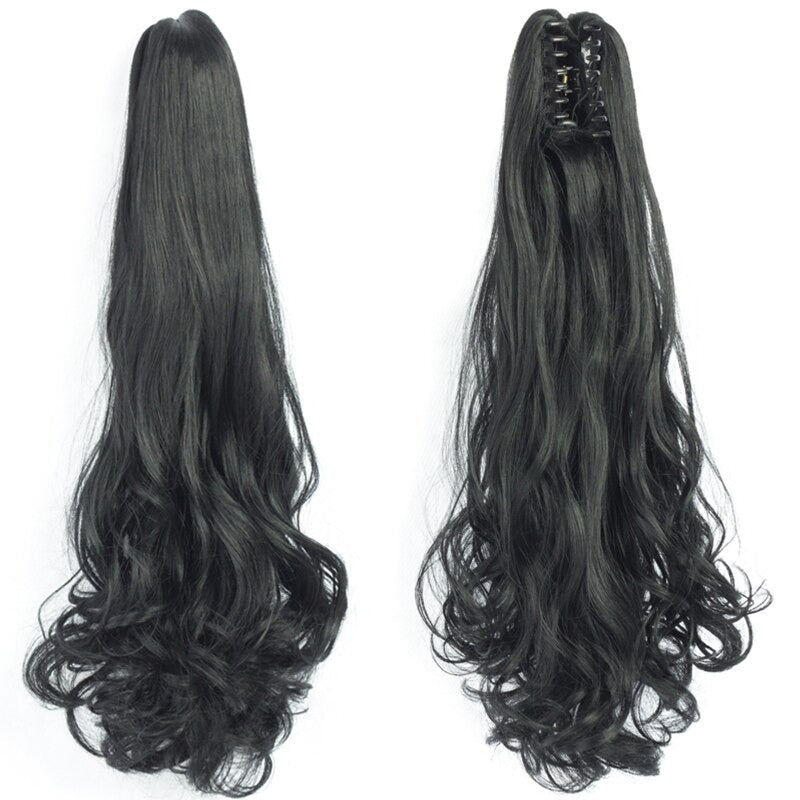 Luscious Long Wavy Clip-in Ponytail Extension – 20 Inch, Heat-Resistant, Easy to Wear for Women