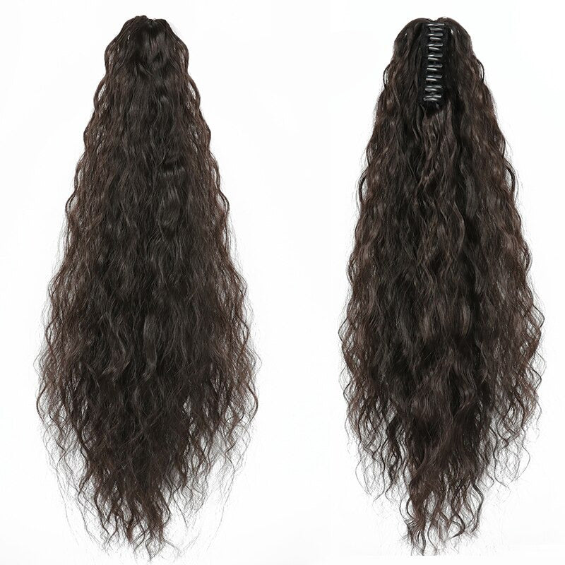 Luscious Long Wavy Clip-in Ponytail Extension – 20 Inch, Heat-Resistant, Easy to Wear for Women