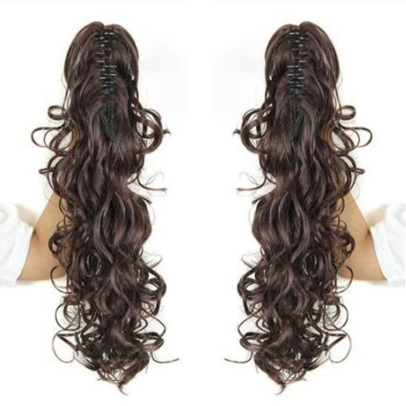 Luscious Long Wavy Clip-in Ponytail Extension – 20 Inch, Heat-Resistant, Easy to Wear for Women