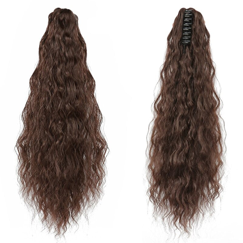Luscious Long Wavy Clip-in Ponytail Extension – 20 Inch, Heat-Resistant, Easy to Wear for Women