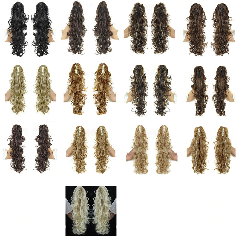 Luscious Long Wavy Clip-in Ponytail Extension – 20 Inch, Heat-Resistant, Easy to Wear for Women