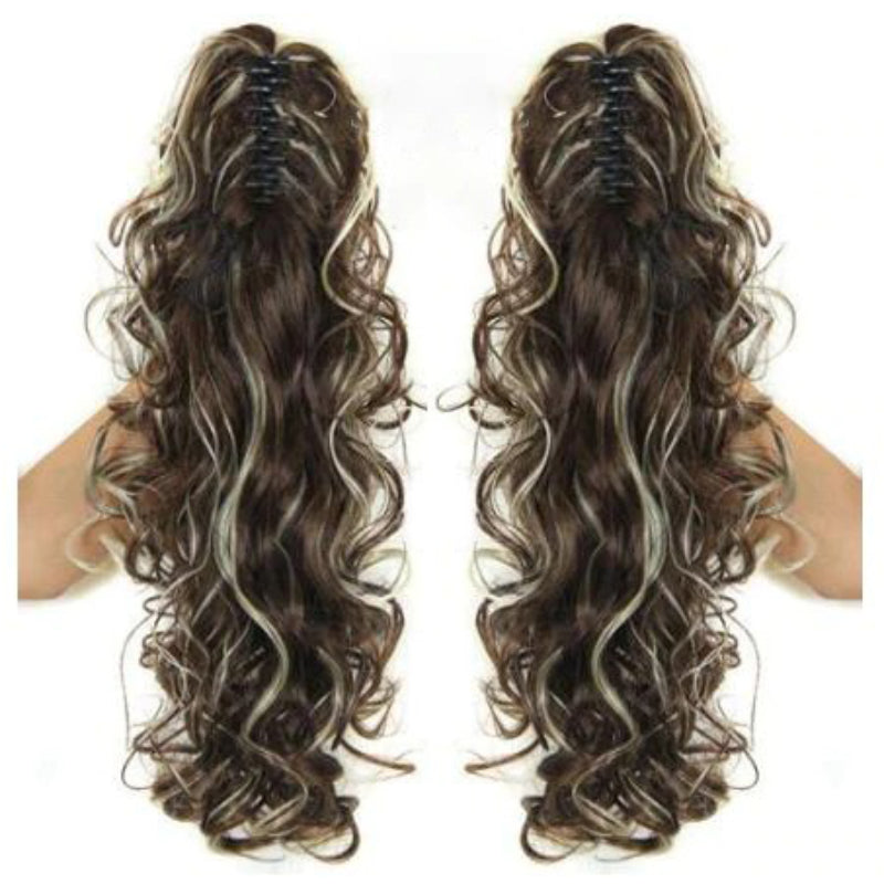 Luscious Long Wavy Clip-in Ponytail Extension – 20 Inch, Heat-Resistant, Easy to Wear for Women