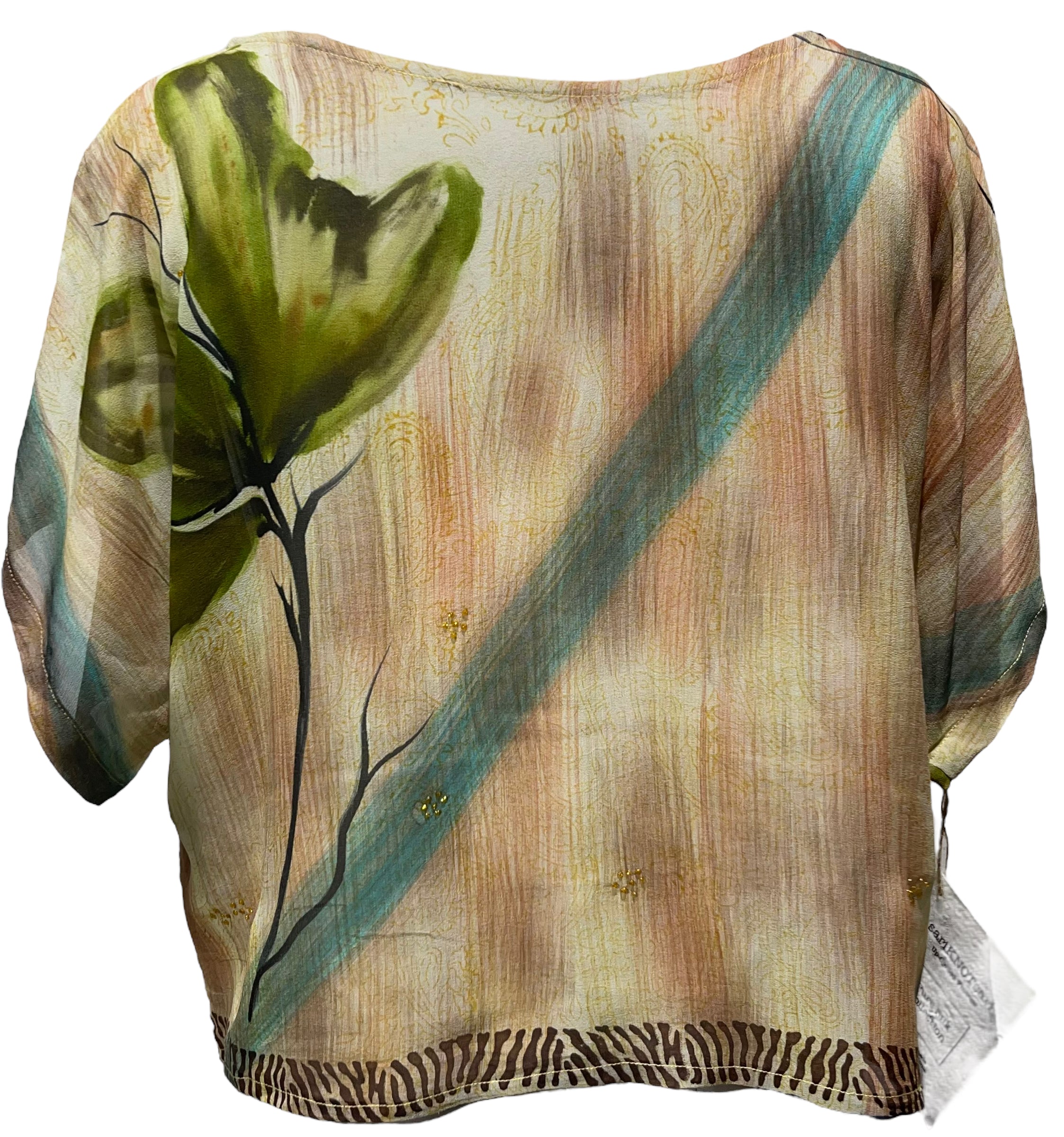 FINAL SALE PRG4176 Sheer Avatar Pure Silk Boxy Top