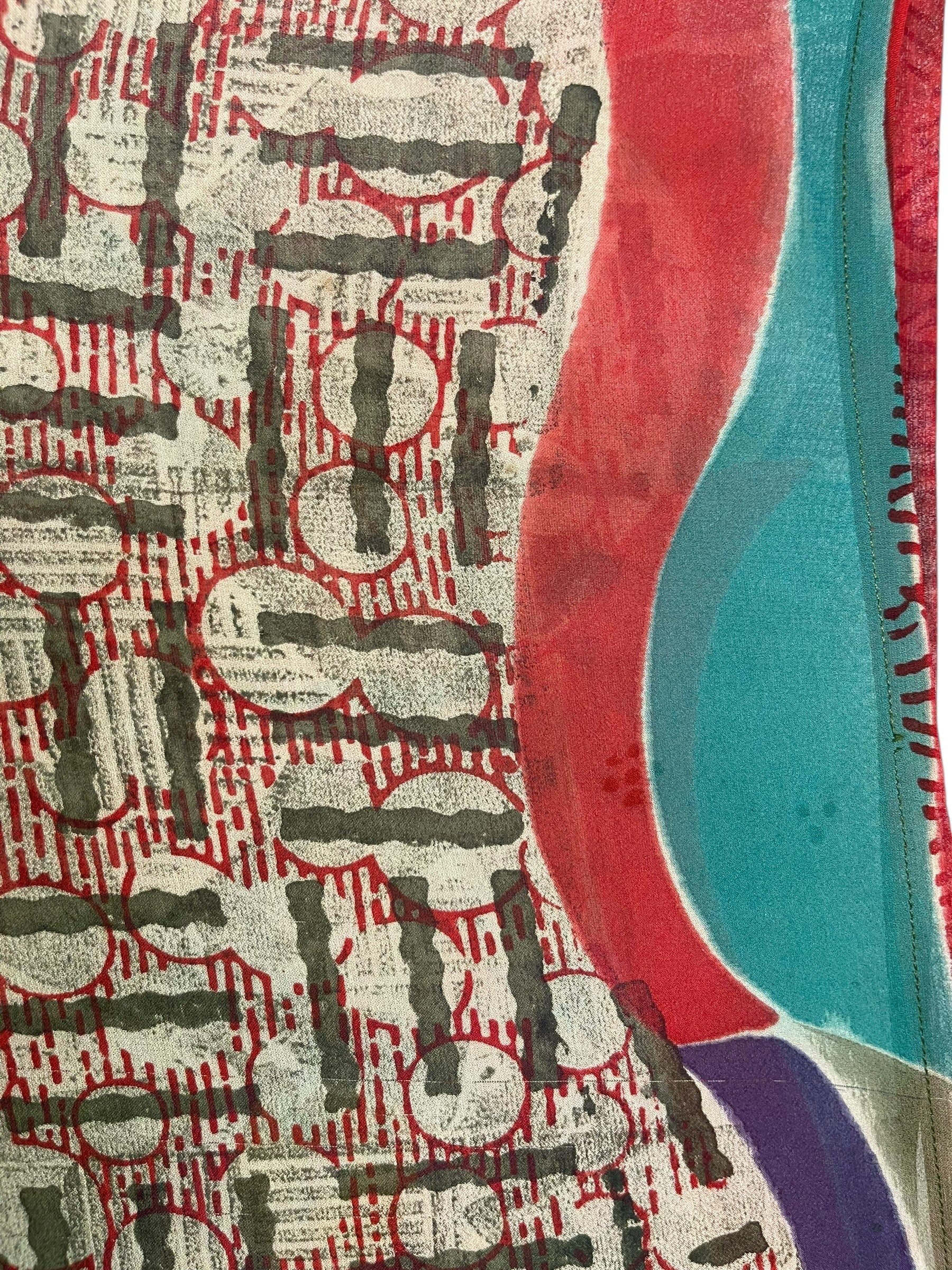 PRG6784 Sheer Avatar Long Pure Silk Kimono Sleeved Duster with Belt