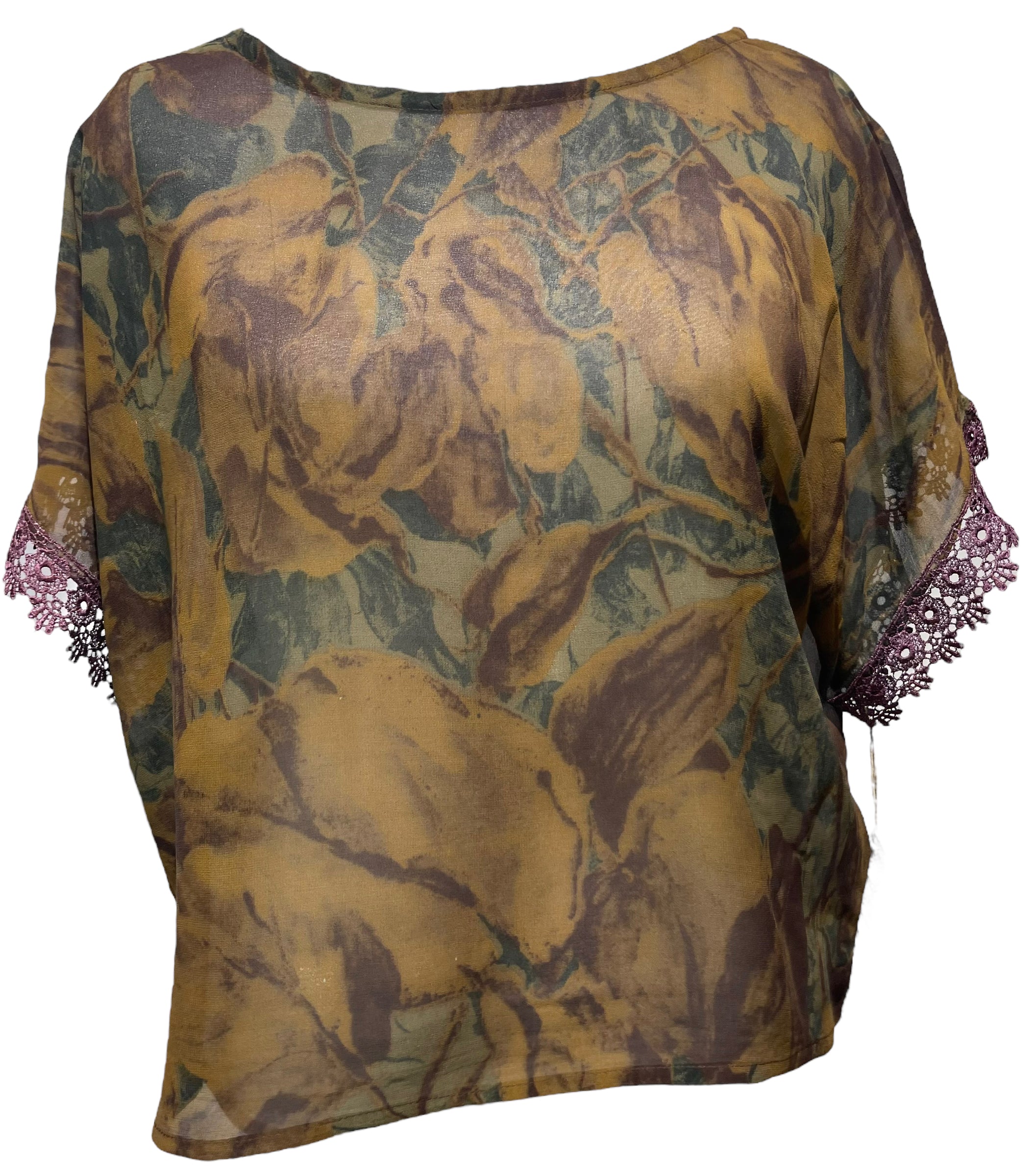 FINAL SALE PRG3154 Sheer Nirvana Pure Silk Boxy Top