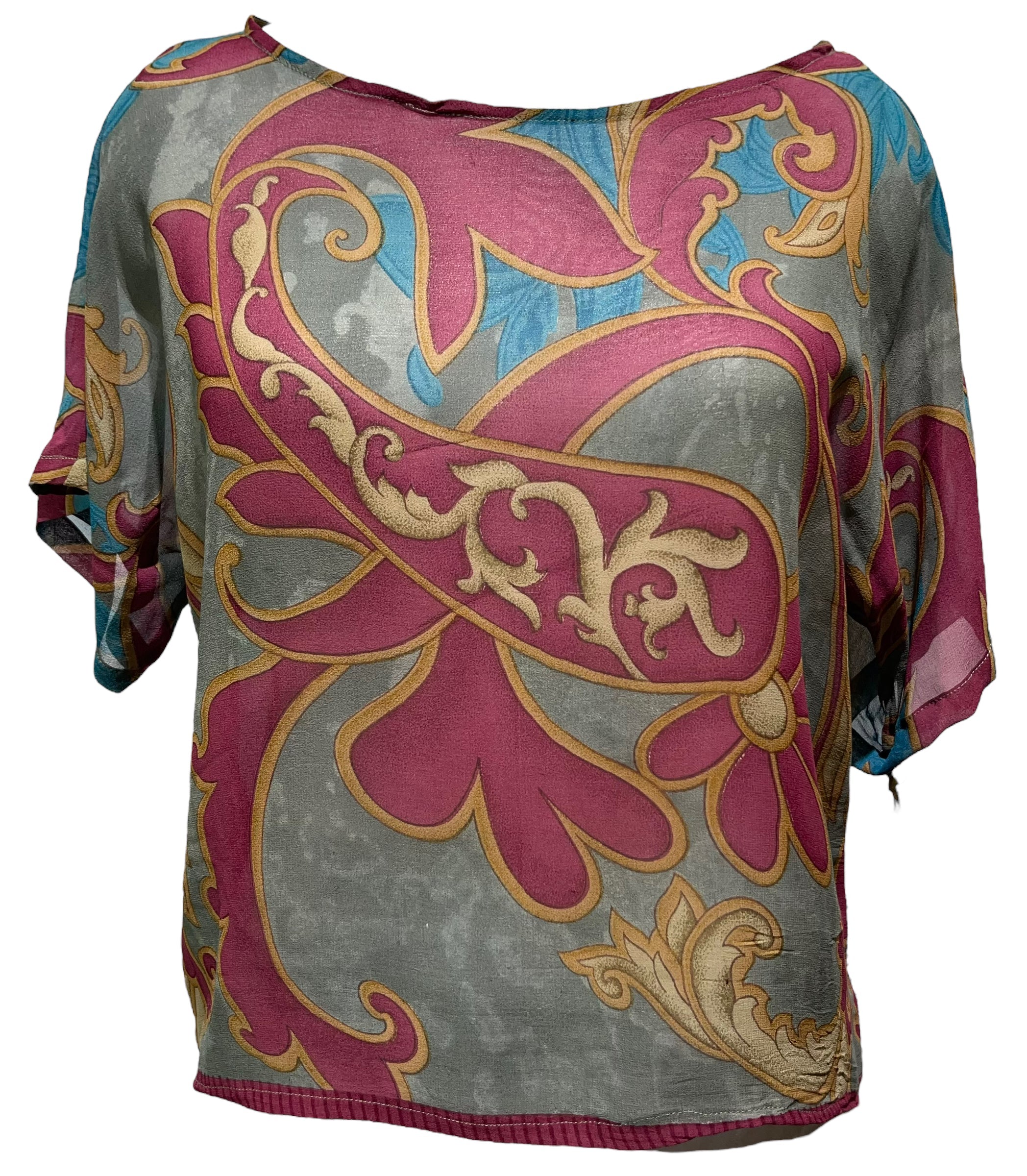 FINAL SALE PRG3966 Sheer Avatar Pure Silk Boxy Top