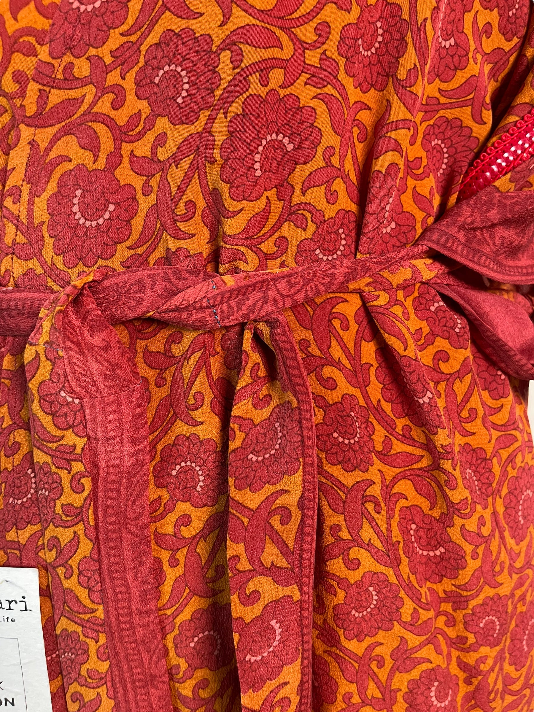 FINAL SALE PRC6075 Avatar Pure Silk Kimono-Sleeved Jacket with Belt