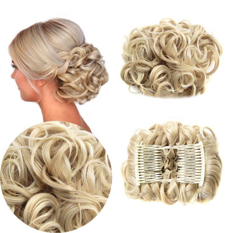 Messy Curly Bun Extensions with Soft Comb Clips – Instant Volume for All Hair Types