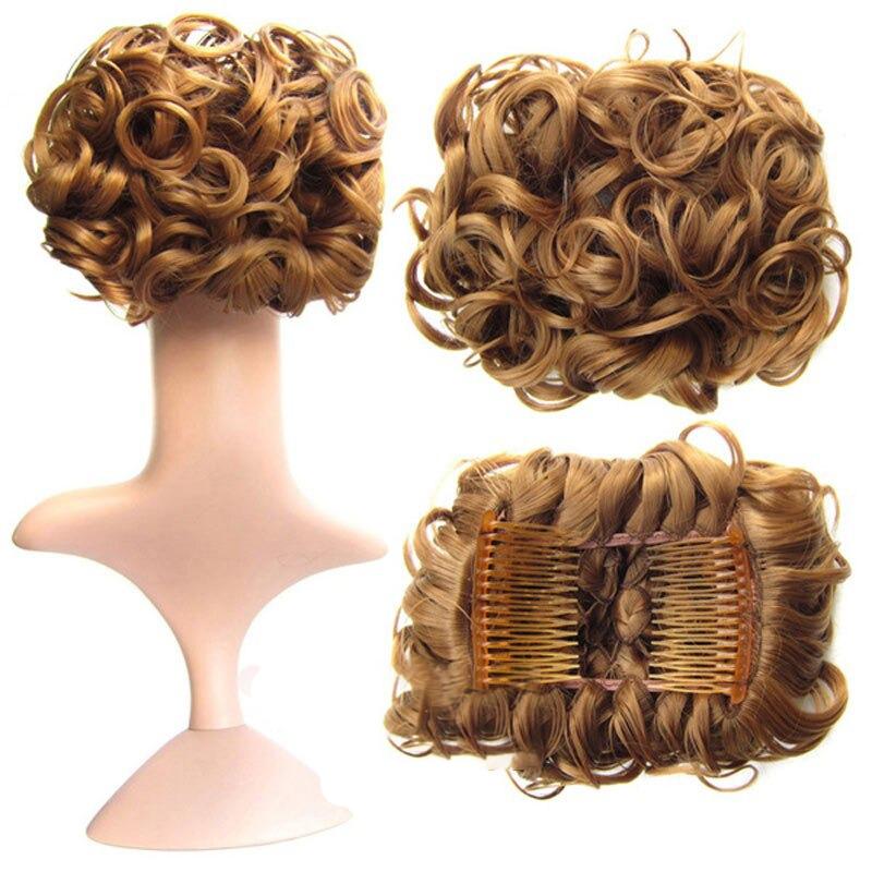 Messy Curly Bun Extensions with Soft Comb Clips – Instant Volume for All Hair Types