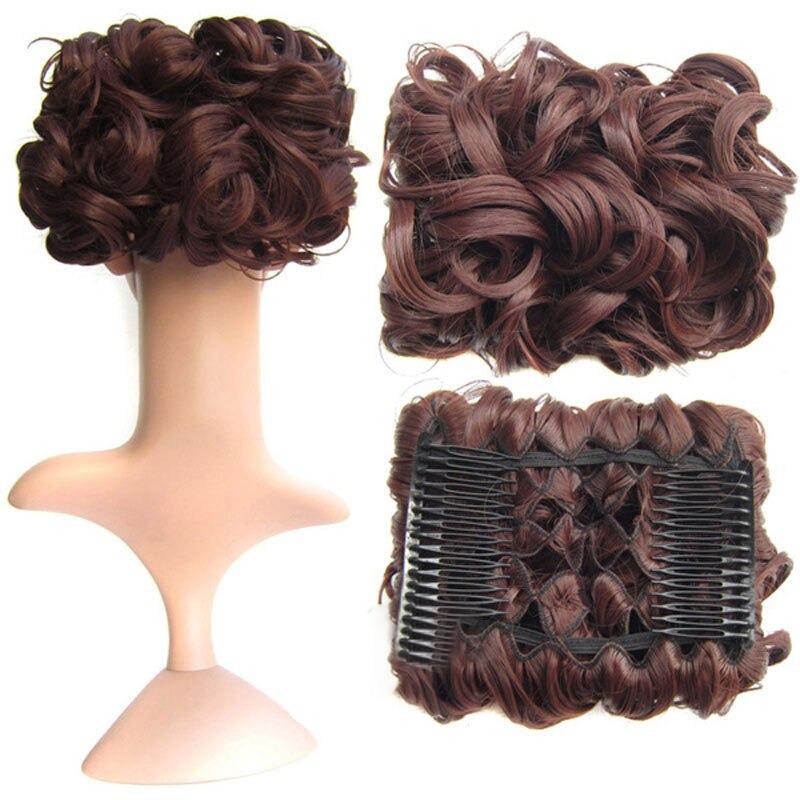 Messy Curly Bun Extensions with Soft Comb Clips – Instant Volume for All Hair Types