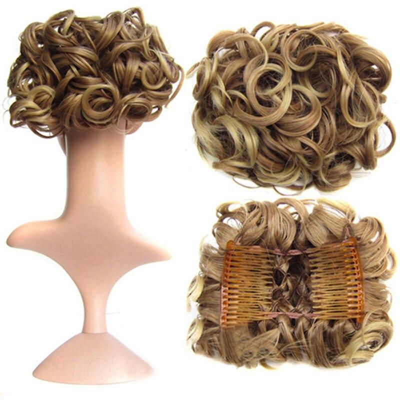 Messy Curly Bun Extensions with Soft Comb Clips – Instant Volume for All Hair Types