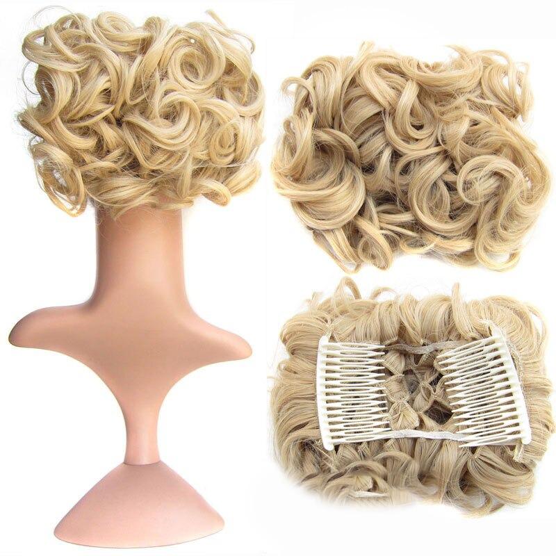 Messy Curly Bun Extensions with Soft Comb Clips – Instant Volume for All Hair Types