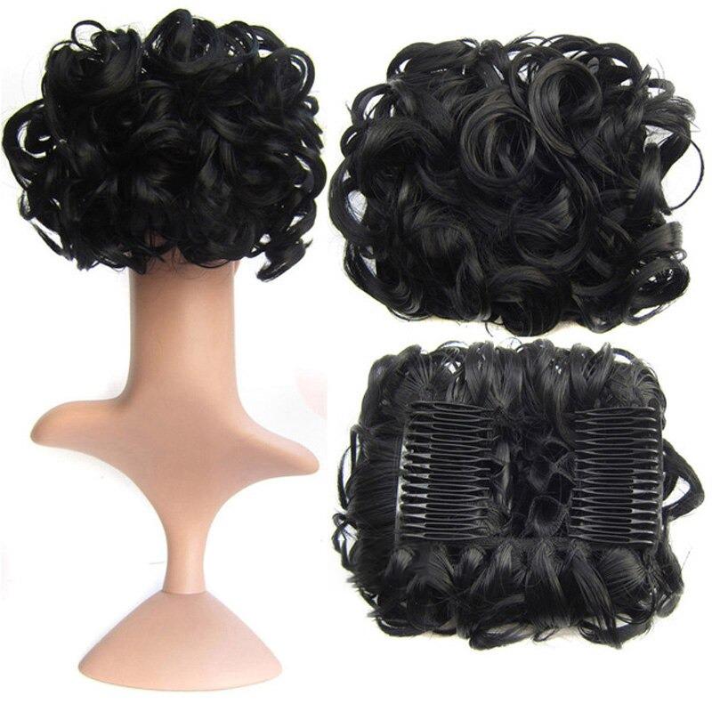 Messy Curly Bun Extensions with Soft Comb Clips – Instant Volume for All Hair Types