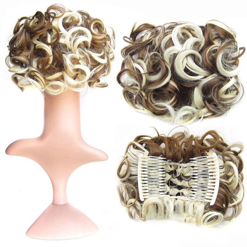 Messy Curly Bun Extensions with Soft Comb Clips – Instant Volume for All Hair Types