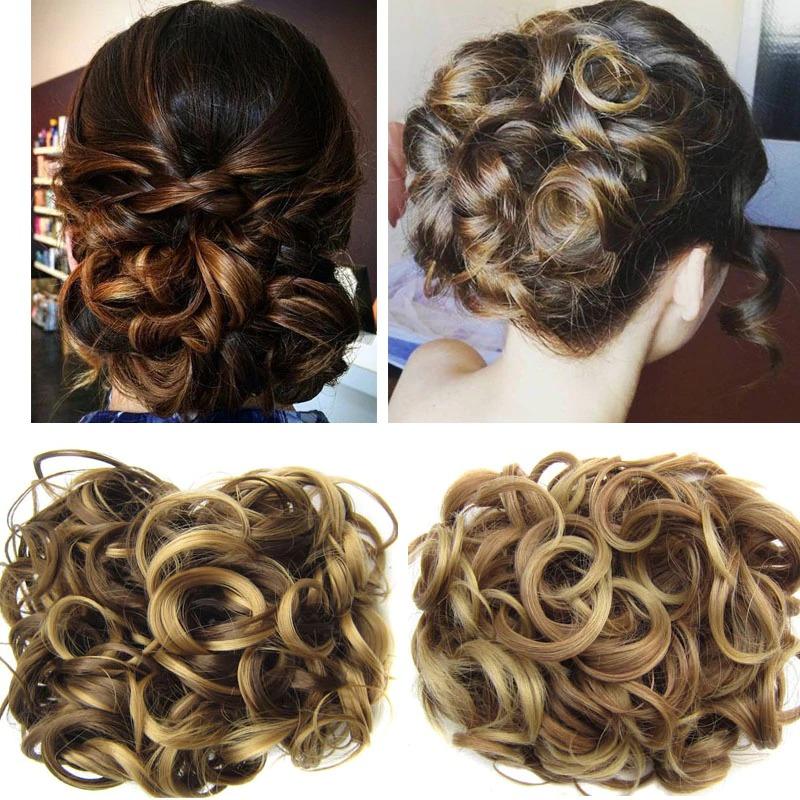 Messy Curly Bun Extensions with Soft Comb Clips – Instant Volume for All Hair Types