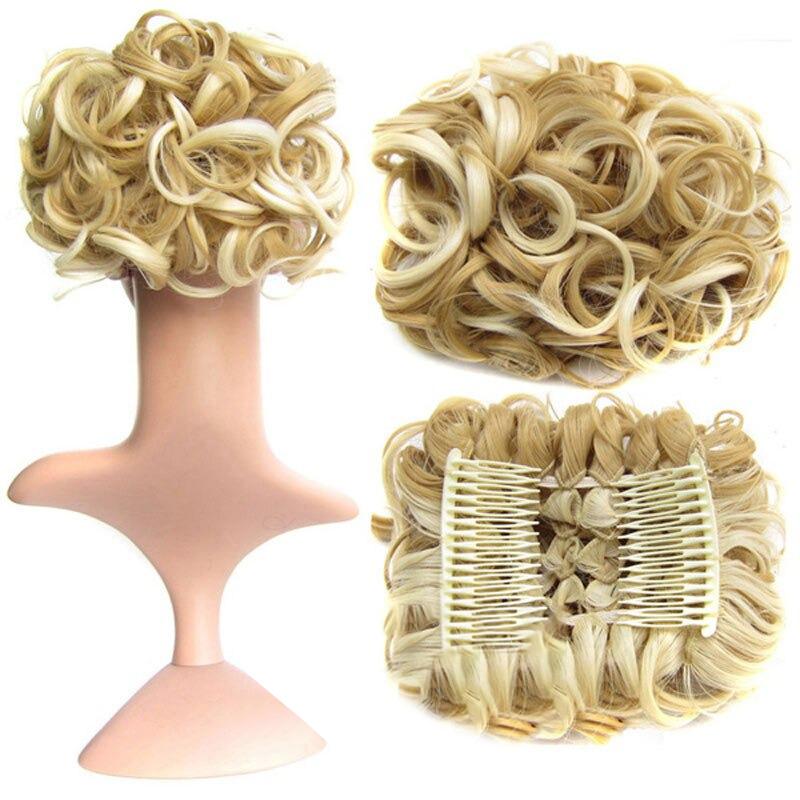 Messy Curly Bun Extensions with Soft Comb Clips – Instant Volume for All Hair Types