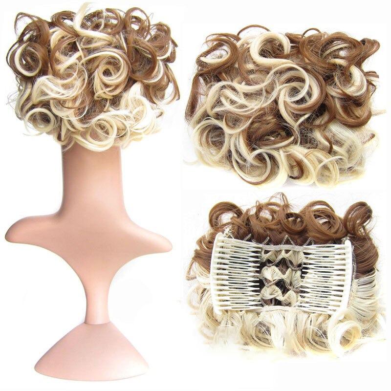 Messy Curly Bun Extensions with Soft Comb Clips – Instant Volume for All Hair Types