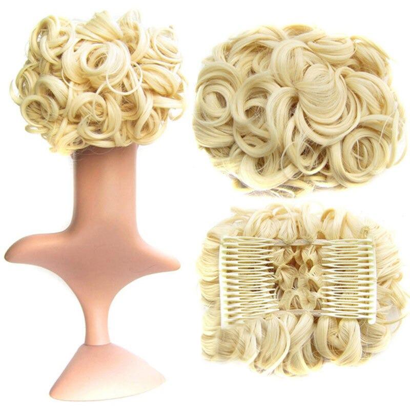 Messy Curly Bun Extensions with Soft Comb Clips – Instant Volume for All Hair Types