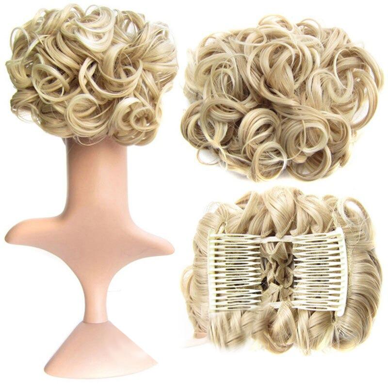 Messy Curly Bun Extensions with Soft Comb Clips – Instant Volume for All Hair Types