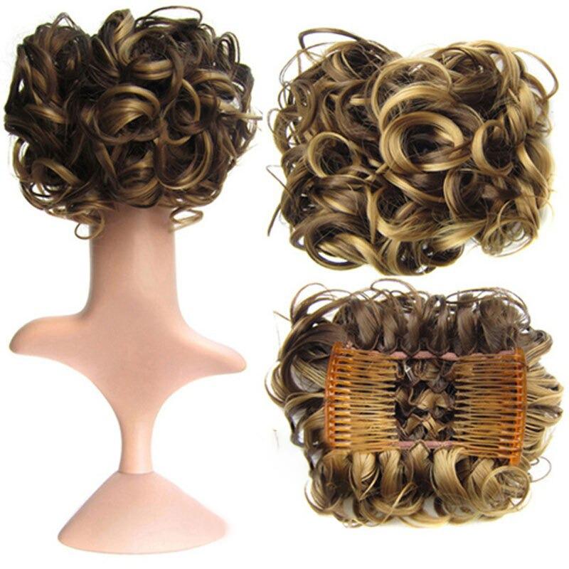 Messy Curly Bun Extensions with Soft Comb Clips – Instant Volume for All Hair Types
