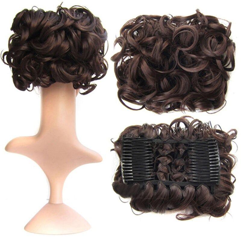 Messy Curly Bun Extensions with Soft Comb Clips – Instant Volume for All Hair Types