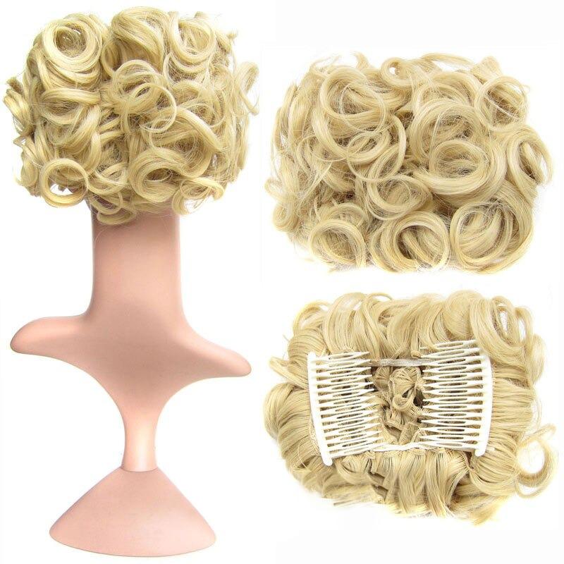 Messy Curly Bun Extensions with Soft Comb Clips – Instant Volume for All Hair Types