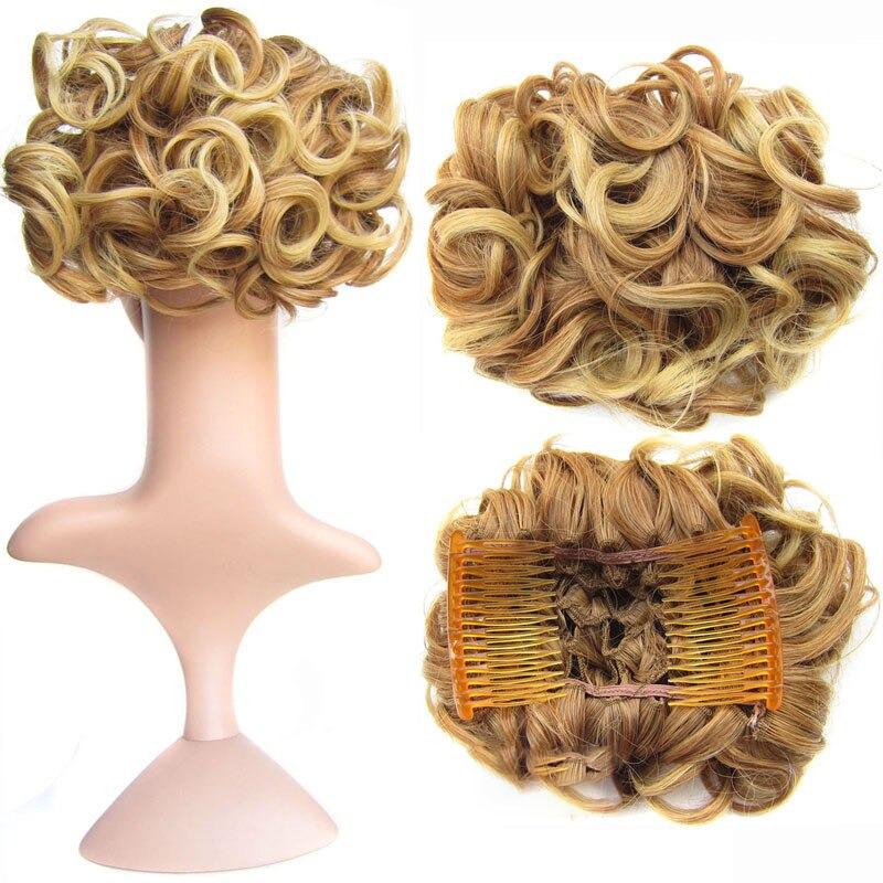 Messy Curly Bun Extensions with Soft Comb Clips – Instant Volume for All Hair Types
