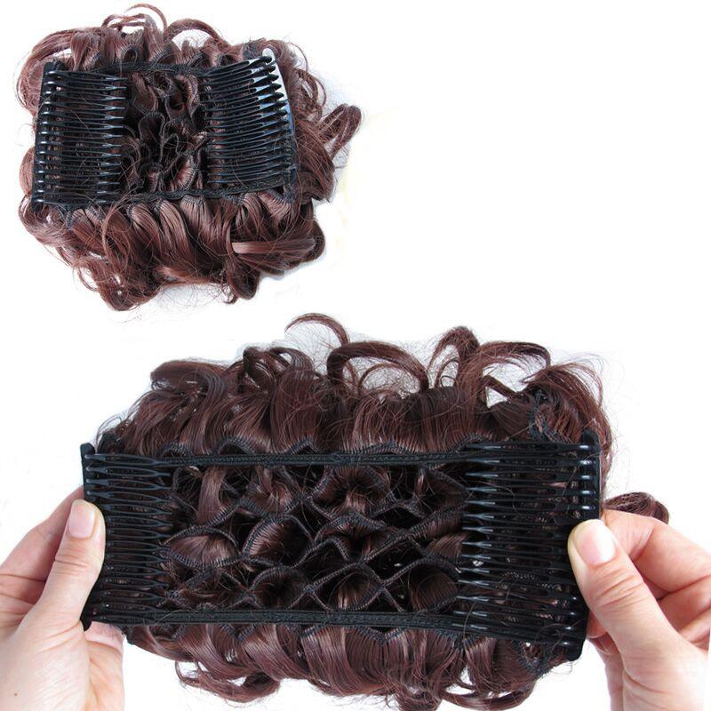 Messy Curly Bun Extensions with Soft Comb Clips – Instant Volume for All Hair Types