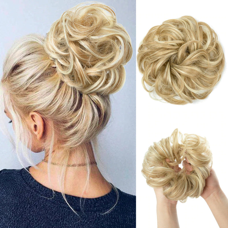 Messy Curly Hair Bun Extensions – Elastic Scrunchy for Instant Volume and Style