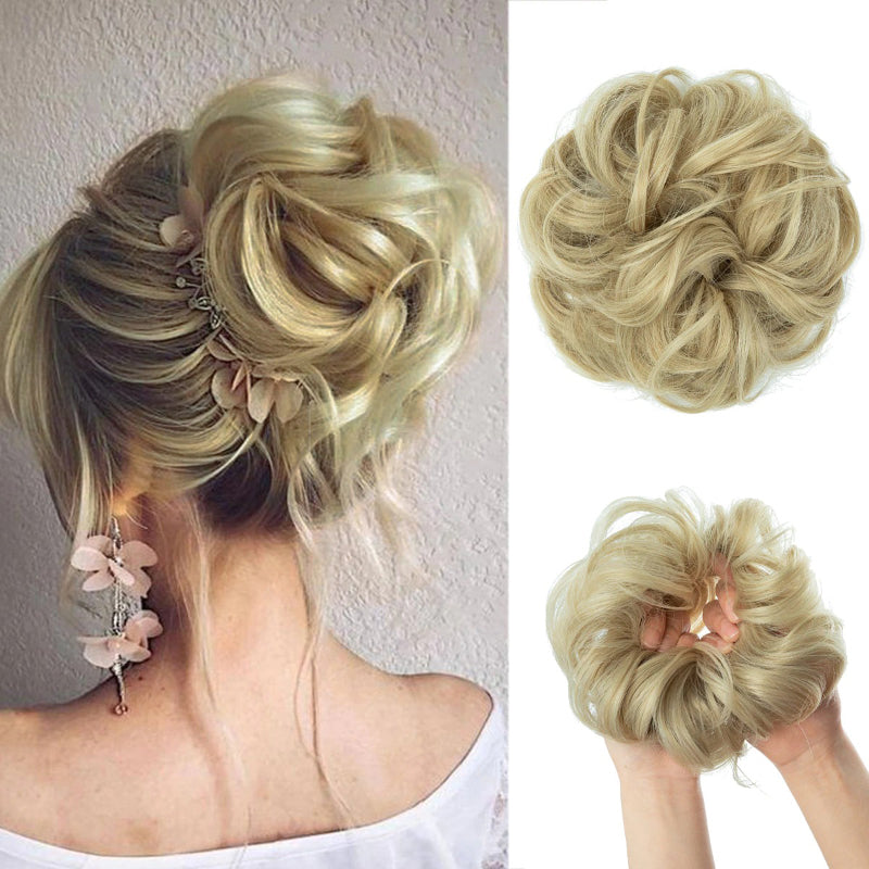 Messy Curly Hair Bun Extensions – Elastic Scrunchy for Instant Volume and Style