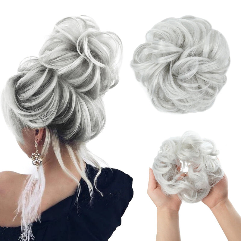 Messy Curly Hair Bun Extensions – Elastic Scrunchy for Instant Volume and Style