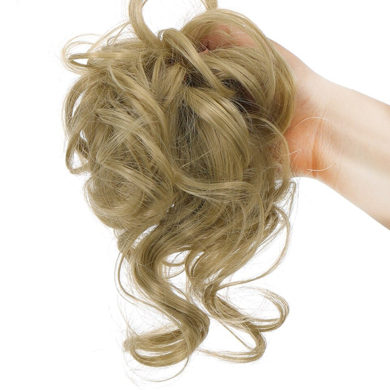 Messy Curly Hair Bun Scrunchie Extensions – Blonde Volume Hair Accessory