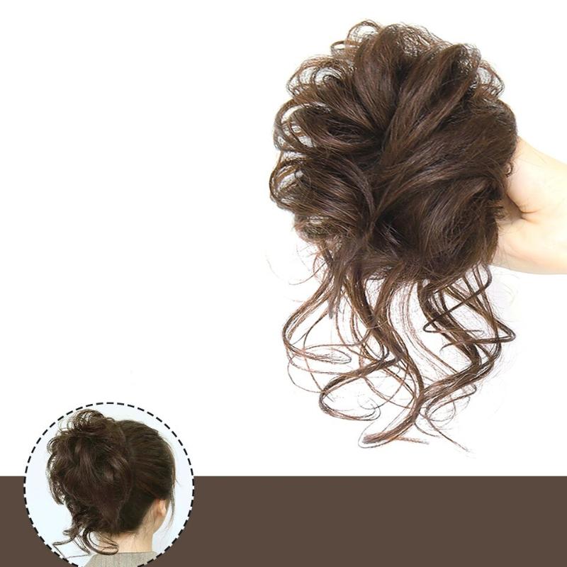 Messy Curly Hair Bun Scrunchie Extensions – Blonde Volume Hair Accessory